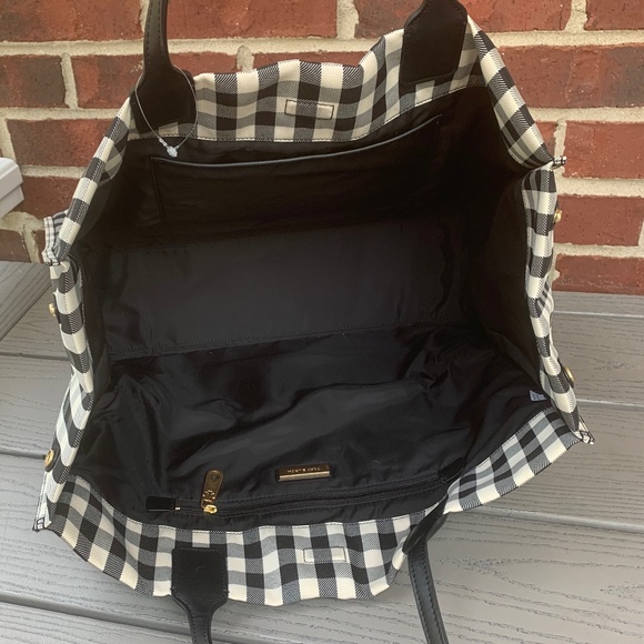 Tory Burch Black and White Checkered Tote - Picture 9 of 13
